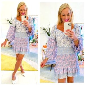 Yvonne & Love DAINTY COQUETTE STYLE DRESS WITH PUFF SLEEVES AND RUFFLES